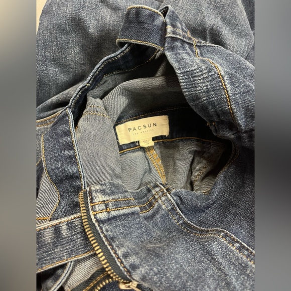 PacSun front zip flare denim overalls. Size Small 🌺 - Picture 10 of 11